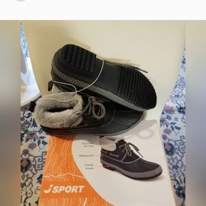 JSPORT Boots Woman's Waterproof Duck Faux-fur All-weather Shoes …